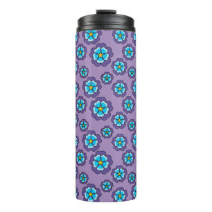 Muster für Violet Blue Flowers Thermosbecher