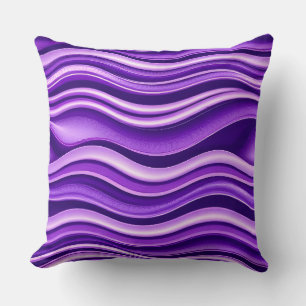 Muster für violette und weiße Wellen Moderne Abstr Kissen