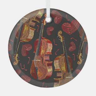 Muster für Violin Red Heart Music Ornament Aus Glas