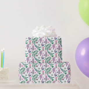 Muster für Vögel und Blume des Mittleren Jahrhunde Geschenkpapier