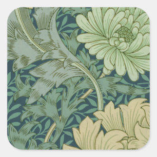 Muster für Wallpaper mit Chrysanthemum Quadratischer Aufkleber