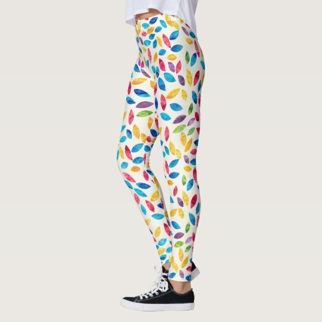 Muster für Wasserfarben-Blätter Leggings (Links)