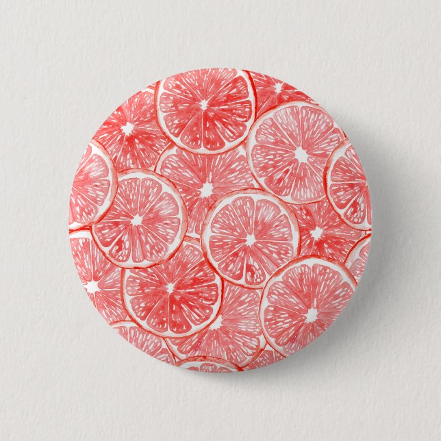 Muster für Wasserfarben-Grapefruits Button (Vorderseite)