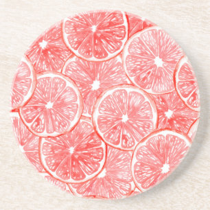 Muster für Wasserfarben-Grapefruits Sandstein Untersetzer