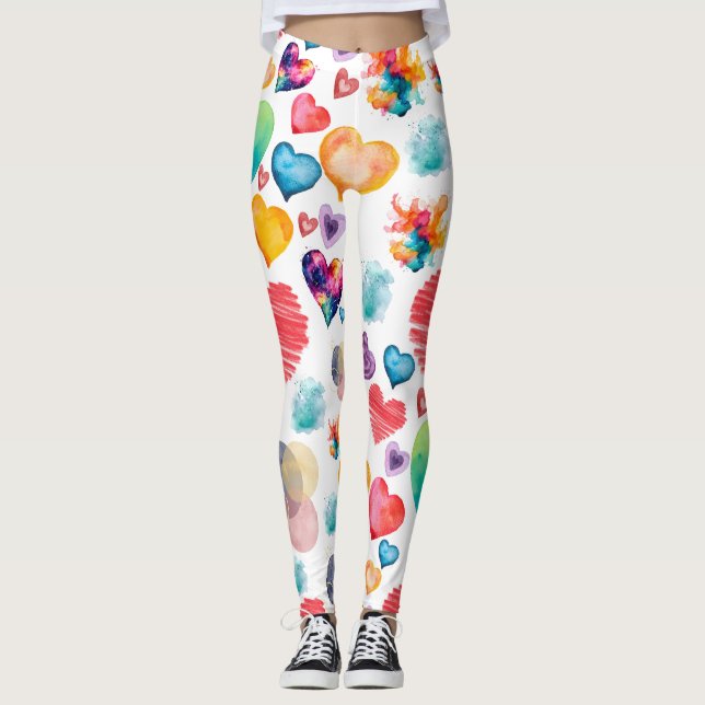 Muster für Wasserfarben Leggings (Vorderseite)