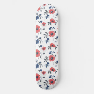 Muster für Wasserfarben - Rot, Blau und Weiß (2) Skateboard