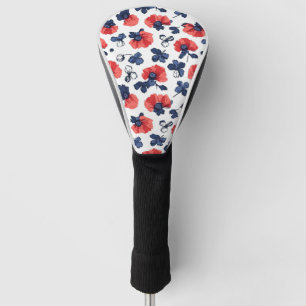 Muster für Wasserfarben - Rot, Blau und Weiß (3) Golf Headcover