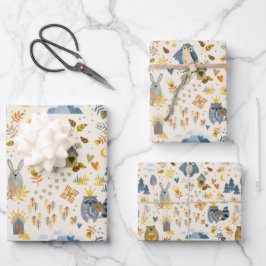 Muster für Watercolor Woodland Animations Geschenkpapier Set
