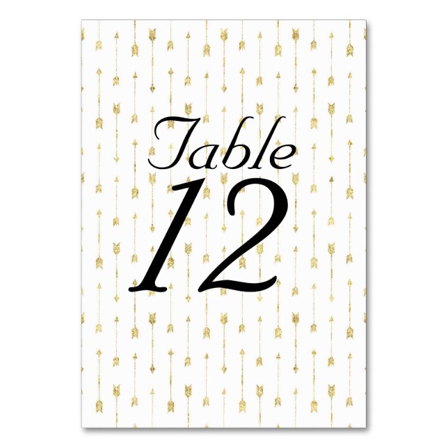 Muster für Weiß- und Goldpfeile Tischnummer (Vorderseite)