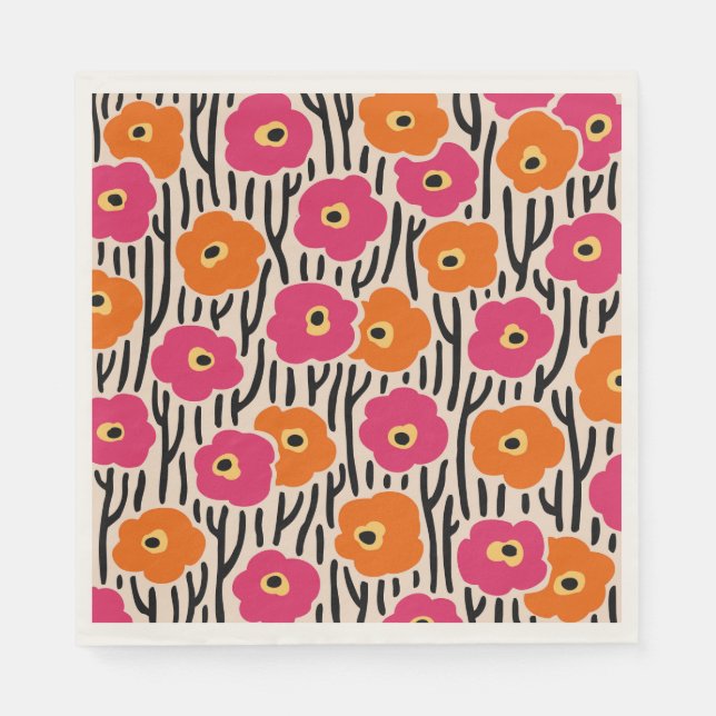 Muster für wild lebende Blume Serviette (Vorderseite)