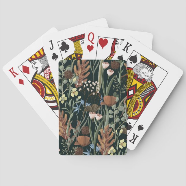 Muster für wild und getrocknete Blume. Spielkarten (Rückseite)