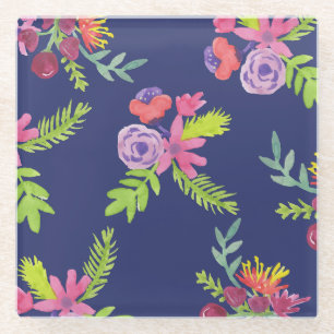 Muster für Wildblumen Glasuntersetzer