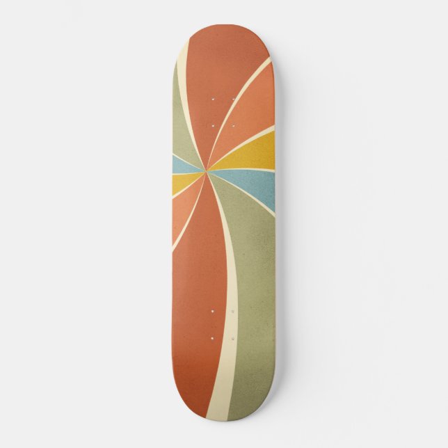 Muster für Wirbel im Retro-Hippie-Mixed Paint-Stil Skateboard (Vorderseite)