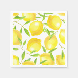 Muster für Zitronen und Blätter Serviette