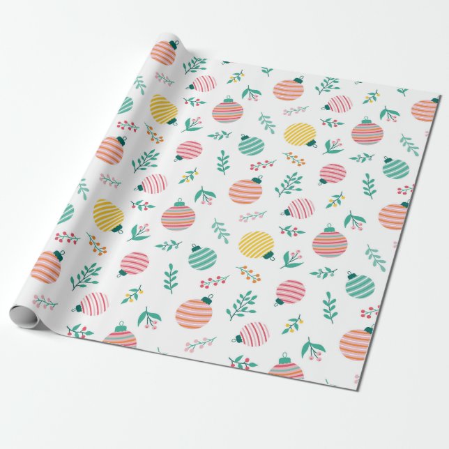 Muster für Zweige und Ornamente Geschenkpapier (Ungerollt)