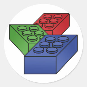 Muster - Gebäude-Blöcke hell Runder Aufkleber