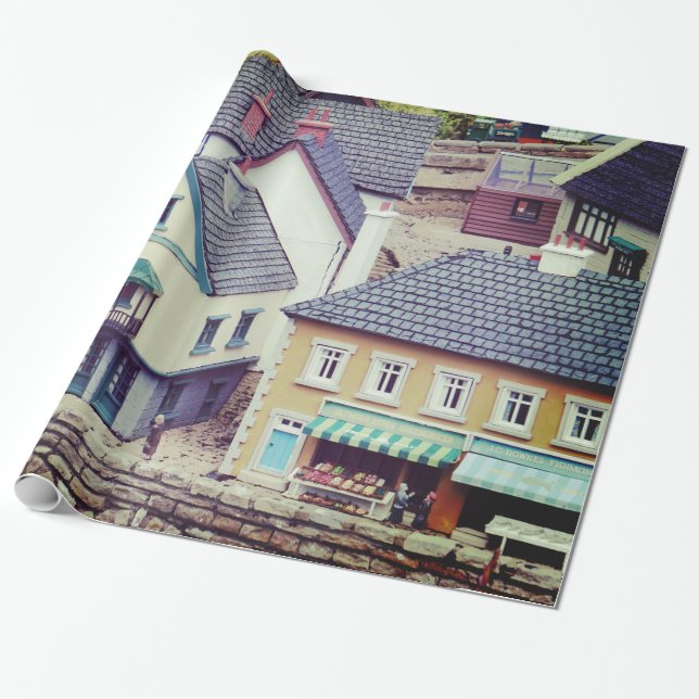 Muster-Gebäude Geschenkpapier (Ungerollt)