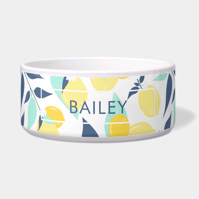 Muster Gelb und Minze Napf (Vorderseite)