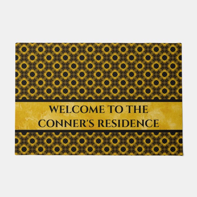 Muster Gelb und Schwarz Fußmatte (Vorderseite)