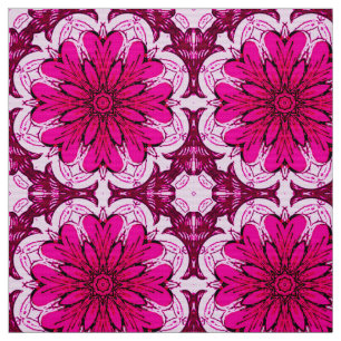 Muster geometrischer Blume in Burgund & Magenta Stoff