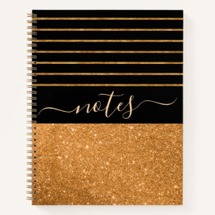 Muster gold-schwarze Streifen Notebook Notizbuch