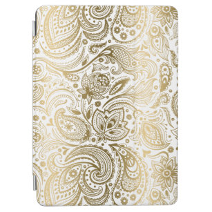 Muster Gold & White Floral Paisley Damaskus iPad Air Hülle