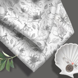 Muster Gray ID939 für gezeichnete Blumenmuster-Kon Stoff