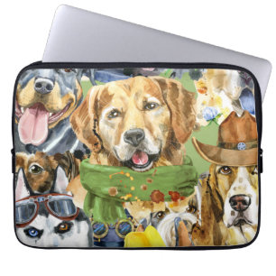 Muster Haustiere Hunde Leber Laptopschutzhülle
