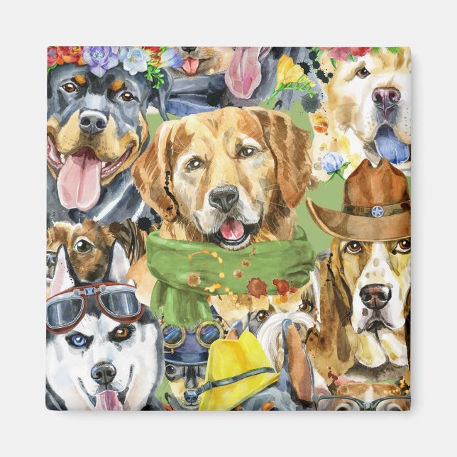 Muster Haustiere Hunde Leber Magnet (Vorne)