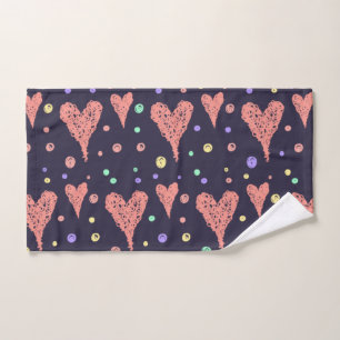 Muster Herz farbenfrohe Girly Moderne Niedlich Handtuch