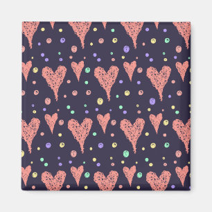 Muster Herz farbenfrohe Girly Moderne Niedlich Magnet