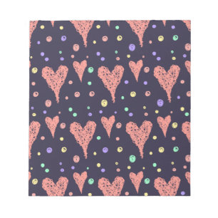Muster Herz farbenfrohe Girly Moderne Niedlich Notizblock