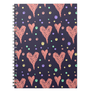 Muster Herz farbenfrohe Girly Moderne Niedlich Notizblock
