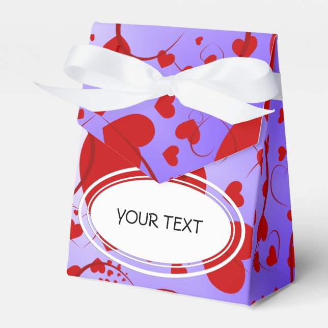 Muster - Herz für Liebe rot + Farbe & Text Geschenkschachtel (Vorderseite)