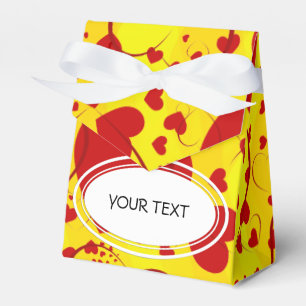 Muster - Herzen für Lieberot + Ihre Farbe u. Text Geschenkschachtel