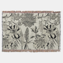 Muster Hintergrund mit Linienpalmen, Blume. Decke