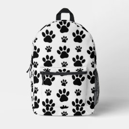 Muster, Hundeschrauben, Paw Prints, Schwarz und We Bedruckter Rucksack
