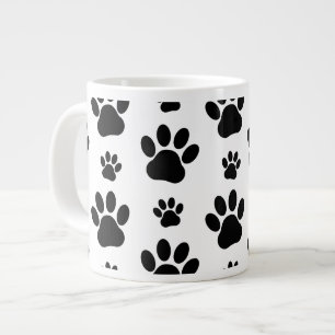 Muster, Hundeschrauben, Paw Prints, Schwarz und We Jumbo-Tasse