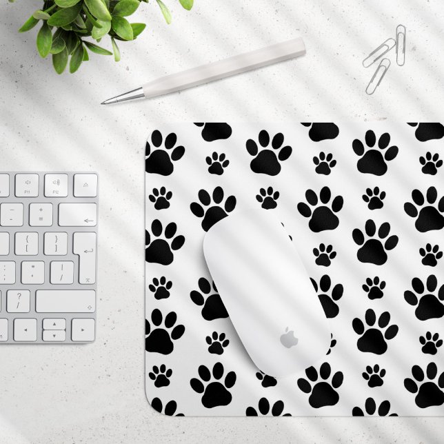 Muster, Hundeschrauben, Paw Prints, Schwarz und We Mousepad (Von Creator hochgeladen)