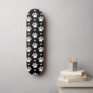 Muster, Hundeschrauben, weiße Pfoten, Lilakherzen Skateboard