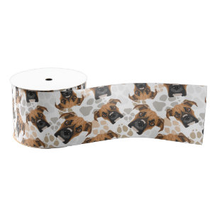 Muster-Hundetatzen Boxer Ripsband