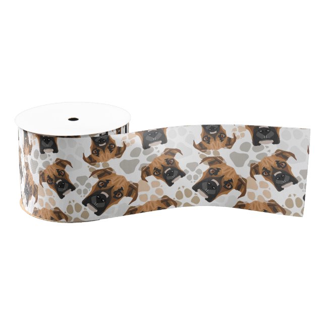 Muster-Hundetatzen Boxer Ripsband (Spule)