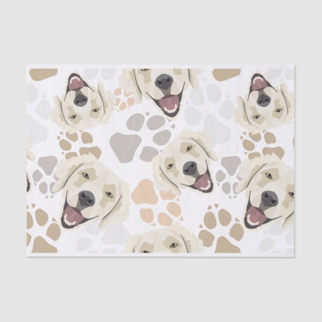 Muster-Hundetatzen-golden retriever Seidenpapier (Vorderseite)