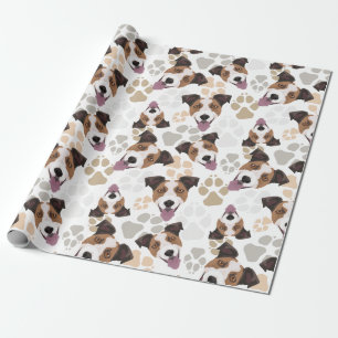 Muster-Hundetatzen-Jack-Russell-Terrier Geschenkpapier