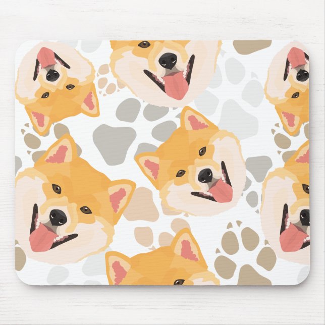 Muster-Hundetatzen Shiba Inu Mousepad (Vorne)