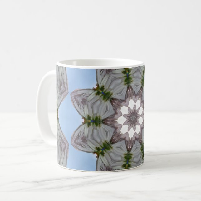 Muster in Grau und Blau Kaffeetasse (Vorderseite Links)