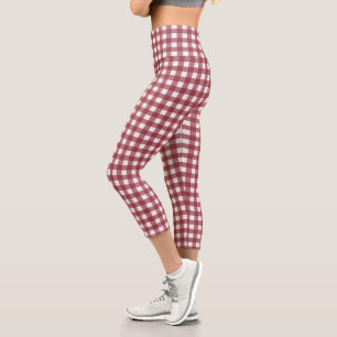 Muster in Rot und Weiß Capri Leggings