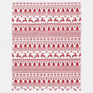 Muster in Rot und Weiß Fleecedecke