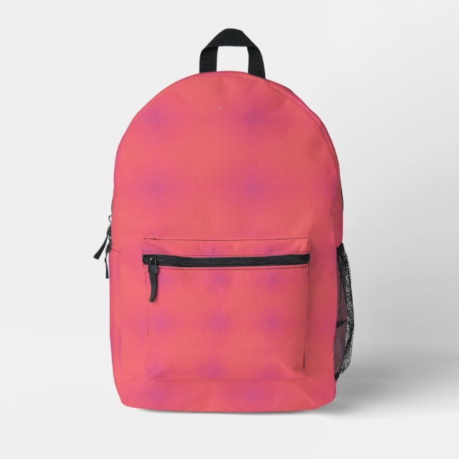 Muster in weichem Rosa und Lila Bedruckter Rucksack (Vorderseite)