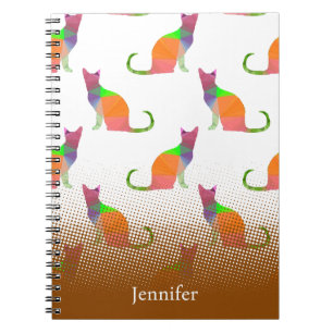 Muster-Individuelle Name für Silhouette-Low-Poly-C Notizblock